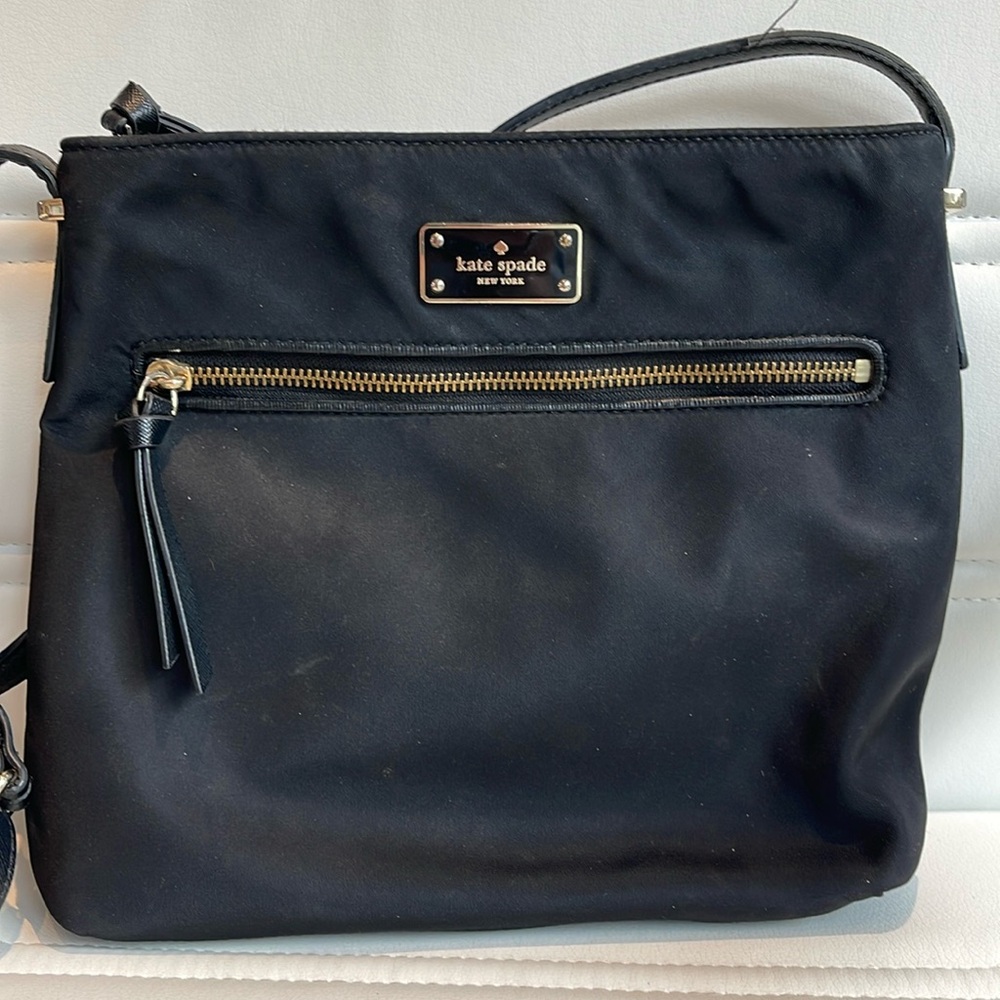 Kate Spade Black Crossbody Bag with Gold Accents